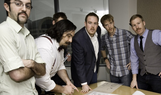 moustache business meeting